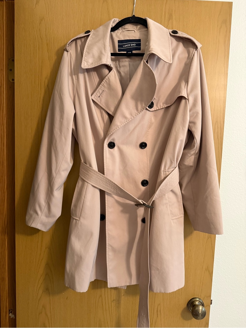 Lands' End Women's Double-Breasted Trench Coat